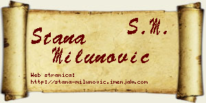 Stana Milunović vizit kartica
